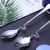 Edelstahl Löffel mit Gebogenem Griff Edelstahl Honiglöffel Produktbild-Vorschau 5