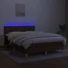 vidaXL Boxspringbett mit Matratze & LED Dunkelbraun 140x200 Produktbild-Vorschau 4