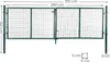 A double gate for a garden, shown from the front with dimensions indicated. Produktbild-Vorschau