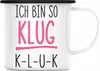 Trendation - Ich Bin So Klug KLUK Lustige Emaille Tasse mit Produktbild-Vorschau 1