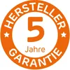 A circular orange badge with white text and a large number 5 in the center. Produktbild-Vorschau