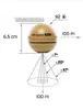 Diagram showing the specifications and features of a Deeper Sonar Chirp+ 2 fishfinder. Voir les images du produit