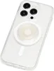 A clear phone case with a PopGrip MagSafe attachment and an additional magnetic ring on the back of a smartphone. Produktbild-Vorschau