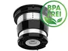 A close-up view of a juicer filter component with a "BPA FREI" (BPA Free) overlay. Produktbild-Vorschau