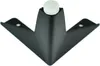A black furniture foot with a white cap on a white background. Voir les images du produit