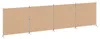vidaXL 4dílný paraván, béžový, 698 x 180 cm, látka Náhled obrázku produktu 1