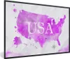 MuchoWow® MuchoWow® Gerahmtes Poster Weltkarte - Rosa - Produktbild-Vorschau 1