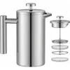 Kleine French Press Kaffeebereiter aus Edelstahl,Thermo Produktbild-Vorschau 3