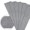 Several thin, rectangular panels with a textured gray surface are fanned out against a white background. A circular inset in the lower left corner shows a magnified view of the textured surface. Produktbild-Vorschau