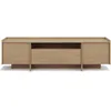 A front view of a wooden TV stand on a white background. Produktbild-Vorschau