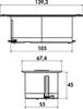 Technical drawing with dimensions of an electrical outlet. Produktbild-Vorschau