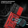 A red and black armor phone case with a ring holder is shown attached to a car vent mount. Produktbild-Vorschau