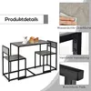 COSTWAY 3 TLG. Bar kuchenny, stół barowy z 2 krzesłami Podgląd zdjęcia produktu 5