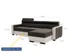 GOLDSTOFF DIWIA Ecksofa 202 x 130 cm mit Schlaffunktion & Produktbild-Vorschau 7