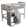 A gray wooden bunk bed with stairs and storage. Náhled obrázku produktu