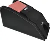 A black electronic card shuffling machine with a deck of cards partially inserted. Produktbild-Vorschau