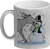 Schneemann und Esel Humor Glitzer-Kaffeebecher Produktbild-Vorschau 2