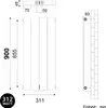 SONNI 900×311mm Weiß Einlagig Paneelheizkörper Vertikal Produktbild-Vorschau 7