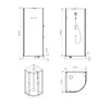 Technical drawings and dimensions of a shower cabin. Anteprima dell’immagine prodotto