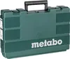 A green storage case with a black handle and the Metabo logo on the front. Podgląd zdjęcia produktu