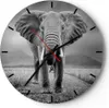 Wanduhr - Rund - Glasuhr - Elefant Wildnis Natur - 40x40cm Produktbild-Vorschau 1