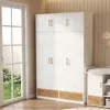 Merax Kinder-Kleiderschrank mit 3 Türen, Kleiderstange und Produktbild-Vorschau 4