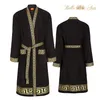 Luxus Bademantel Kimono Mäander schwarz gold für Damen & Produktbild-Vorschau 1