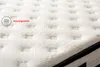 A close-up view of a white mattress surface with a textured pattern and a circular icon with text. Produktbild-Vorschau