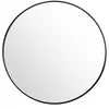 A round mirror with a black frame against a white background. Produktbild-Vorschau