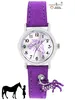 crystal blue Kinder Armbanduhr Mädchen mit Pferde Charm Produktbild-Vorschau 2
