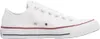 A side view of a white Converse All Star low-top sneaker. Voir les images du produit