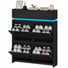 Schuhschrank mit LED-Leuchten, 20 Paar, 4 Klappen(100B cm) Produktbild-Vorschau 1