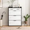 A shoe cabinet with multiple drawers and shelves, decorated with a potted cactus and an umbrella stand. Anteprima dell’immagine prodotto