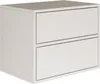 A white, two-drawer nightstand is shown from a three-quarter angle against a white background. Produktbild-Vorschau