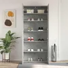 vidaXL Schuhschrank mit Regal Grau 80 x 35,5 x 180 cm Produktbild-Vorschau 4