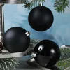 Christbaumkugel - Weihnachtsbaumkugel - bruchfest - D: 10cm - glänzend, matt - schwarz - 4er Set Produktbild-Vorschau