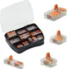 A set of Wago lever connectors in a storage case, with several individual connectors shown separately. Produktbild-Vorschau