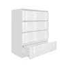 A white chest of drawers with one drawer slightly open, shown from a three-quarter angle. Produktbild-Vorschau