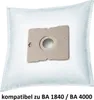 A white vacuum cleaner bag with a brown cardboard adapter in the center, placed on a white background. Text is visible at the bottom. Produktbild-Vorschau