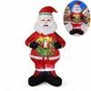 Aufblasbarer Weihnachtsmann 150cm mit Kranz LED Beleuchtung Produktbild-Vorschau 1