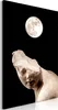 Vlies Leinwandbild - Moon and Statue (1 Part) Vertical Produktbild-Vorschau 1