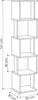 A line drawing of a tall, narrow bookshelf with five shelves. Voir les images du produit
