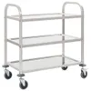 vidaXL 3-Stufiger Servierwagen 96,5 x 55 x 90 cm Edelstahl Produktbild-Vorschau 6