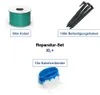 A collage of items included in a repair set for an automatic lawnmower. Produktbild-Vorschau