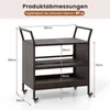 COSTWAY Servierwagen Polyrattan, Küchenwagen mit 3 Ablagen, Produktbild-Vorschau 3