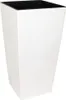 A white planter with a black interior is shown against a white background. Produktbild-Vorschau