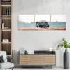 DEQORI Glasbild Echtglas 3x50x50 cm 'Stille Feldhütte' Produktbild-Vorschau 3