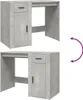 vidaXL Scrivania grigio cemento 100x49x75 cm in legno - Anteprima dell’immagine prodotto 9