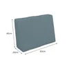 A blue cushion with dimensions indicated by lines and text. Produktbild-Vorschau