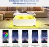 okwish Hochglanz-LED-Couchtisch Quadratischer Couchtisch Produktbild-Vorschau 6